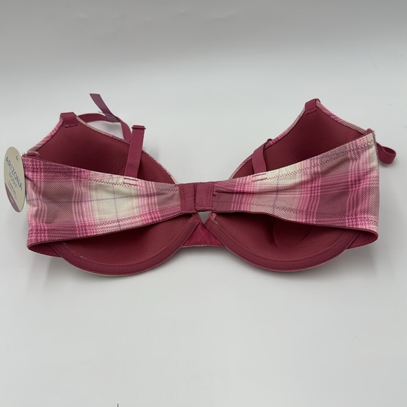 NWT ARIZONA Pop Plaid Rose T-Shirt Bra Size 34D - Picture 4 of 8
